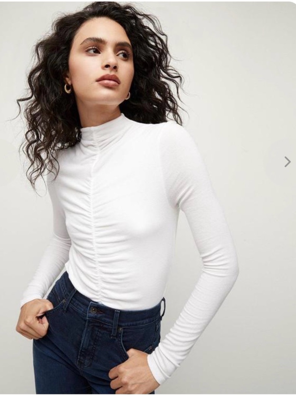 Veronica beard Theresa ruched mock neck turtle neck long sleeve sweater XS